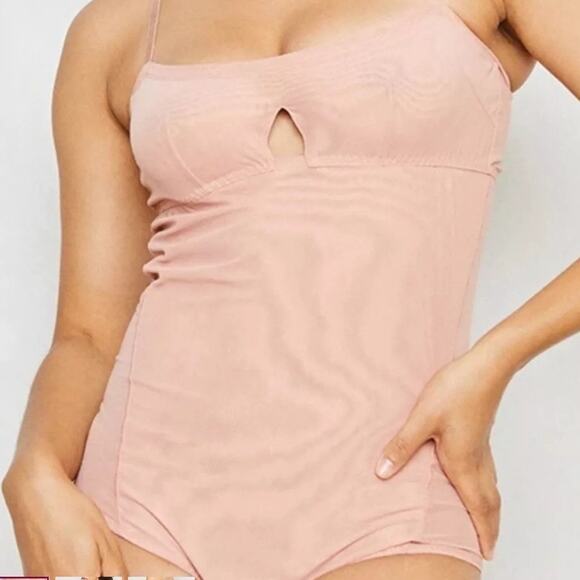 NWT Free People We Are HAH Women's Under The Wire Bodysuit Copper Rose Pink XS - Picture 1 of 13